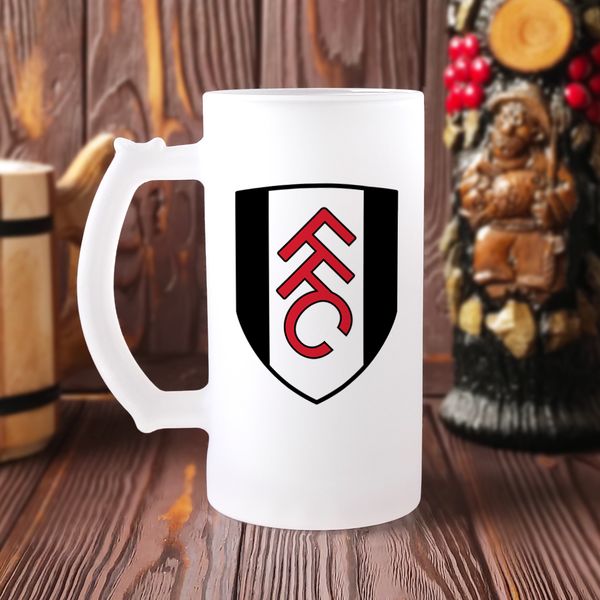 Пивний кухоль футбольного клуба "FC Fulham" скляний матовий Б-М-00106 фото